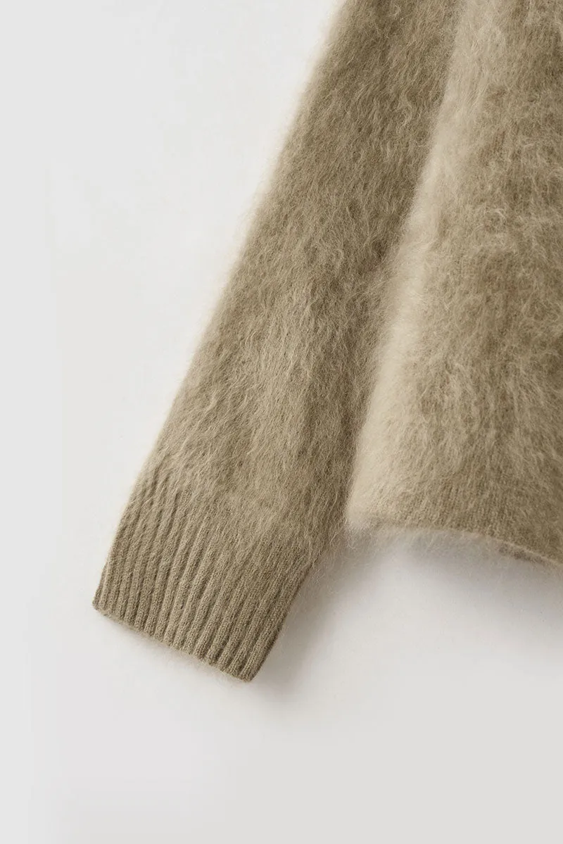 Luxe Brushed Cashmere Quarter Zip Sweater
