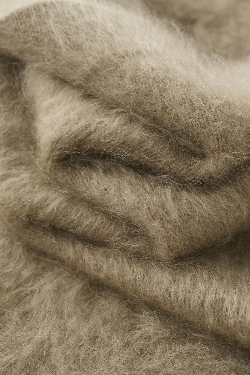 Luxe Brushed Cashmere Quarter Zip Sweater