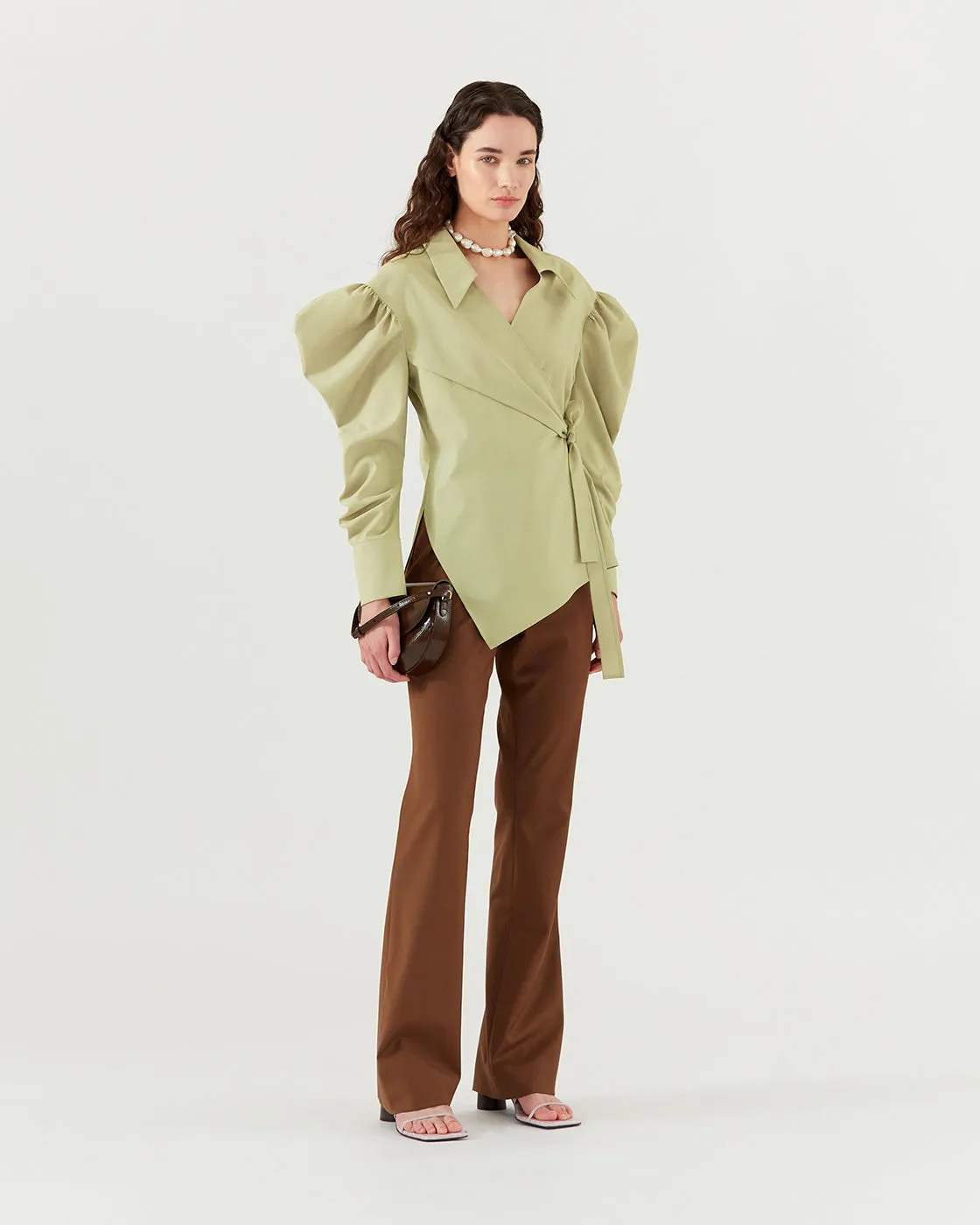 Lyra Top Tailored Suiting Sage