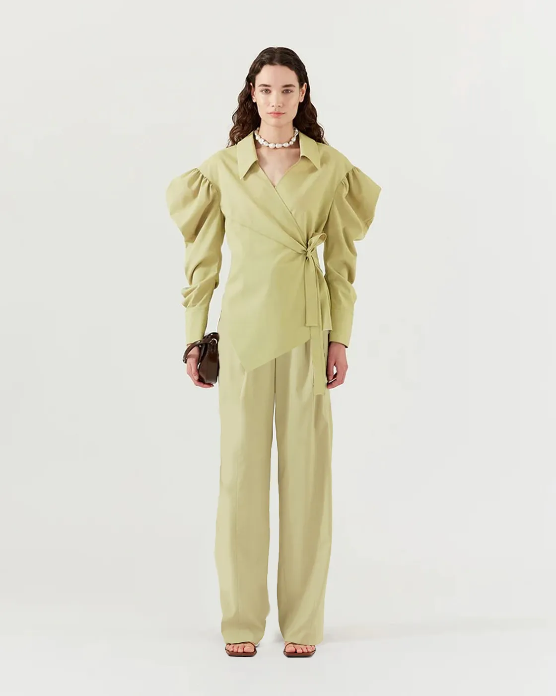 Lyra Top Tailored Suiting Sage