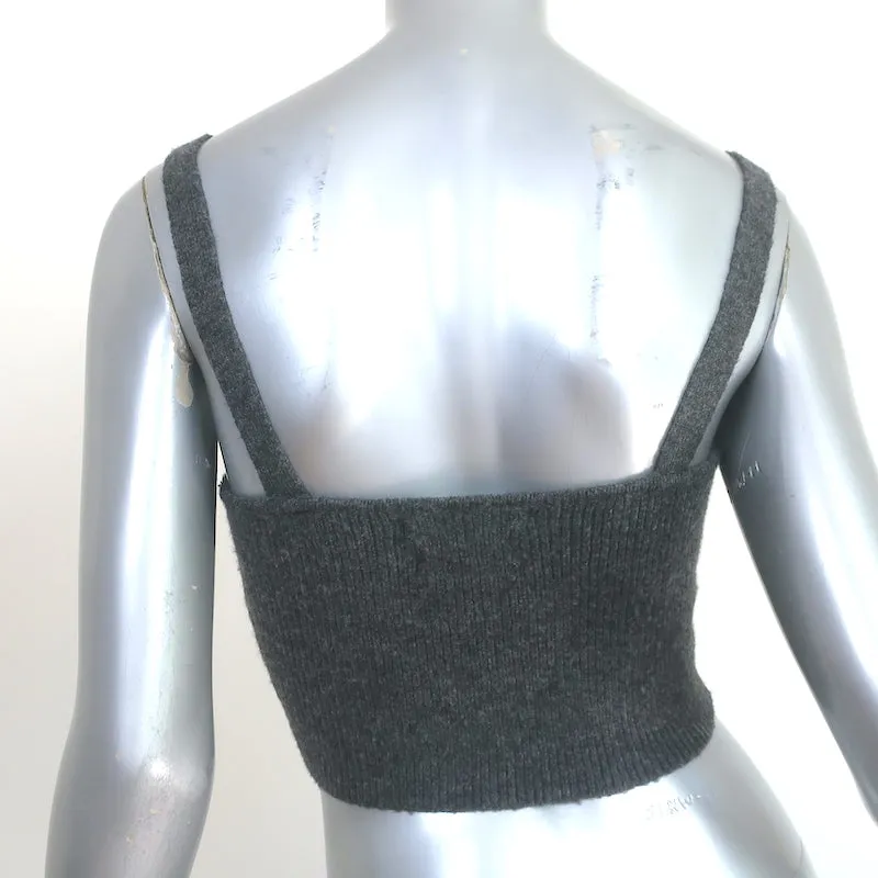 Mango Sweater Set Gray Wool-Blend Size Extra Small/Small Cardigan & Crop Top