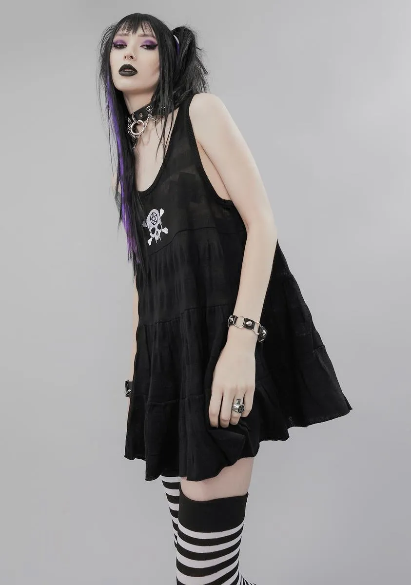Martyr Me Skull Striped Sweater Dress