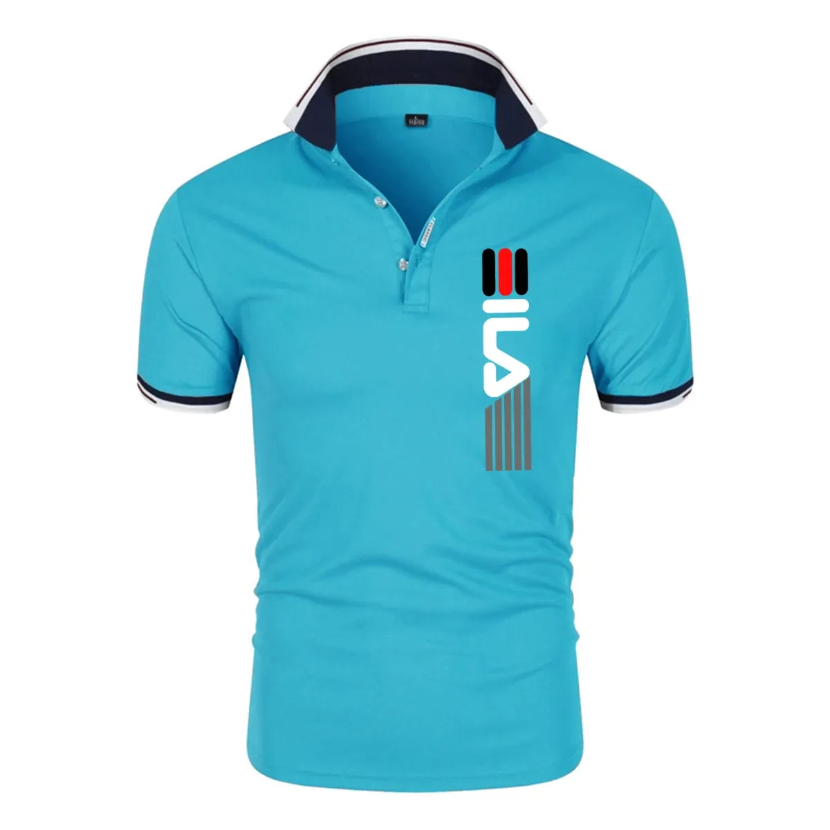 Men's Slim Fit Lapel Embroidered Polo Shirt