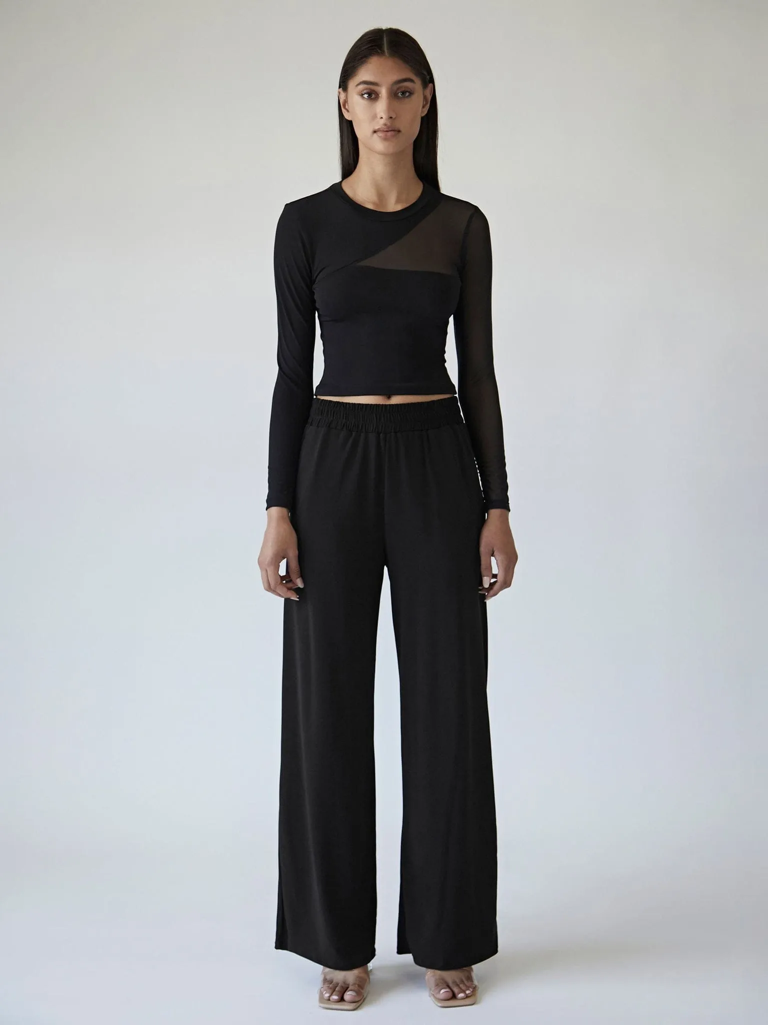 Mesh Cutout Top- Black