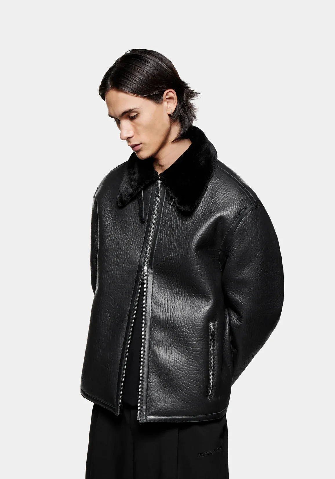 MKI MIYUKI ZOKU Shearling Flight Jacket Black