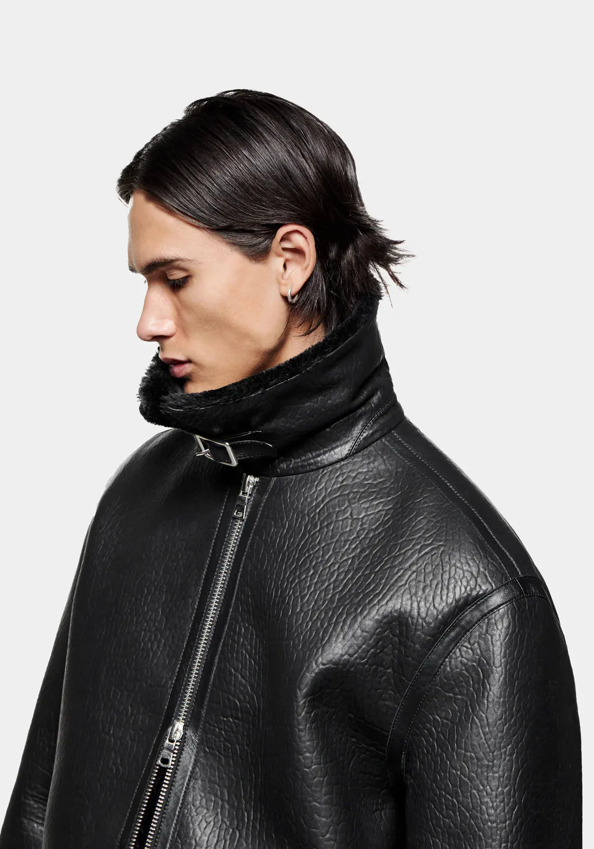 MKI MIYUKI ZOKU Shearling Flight Jacket Black