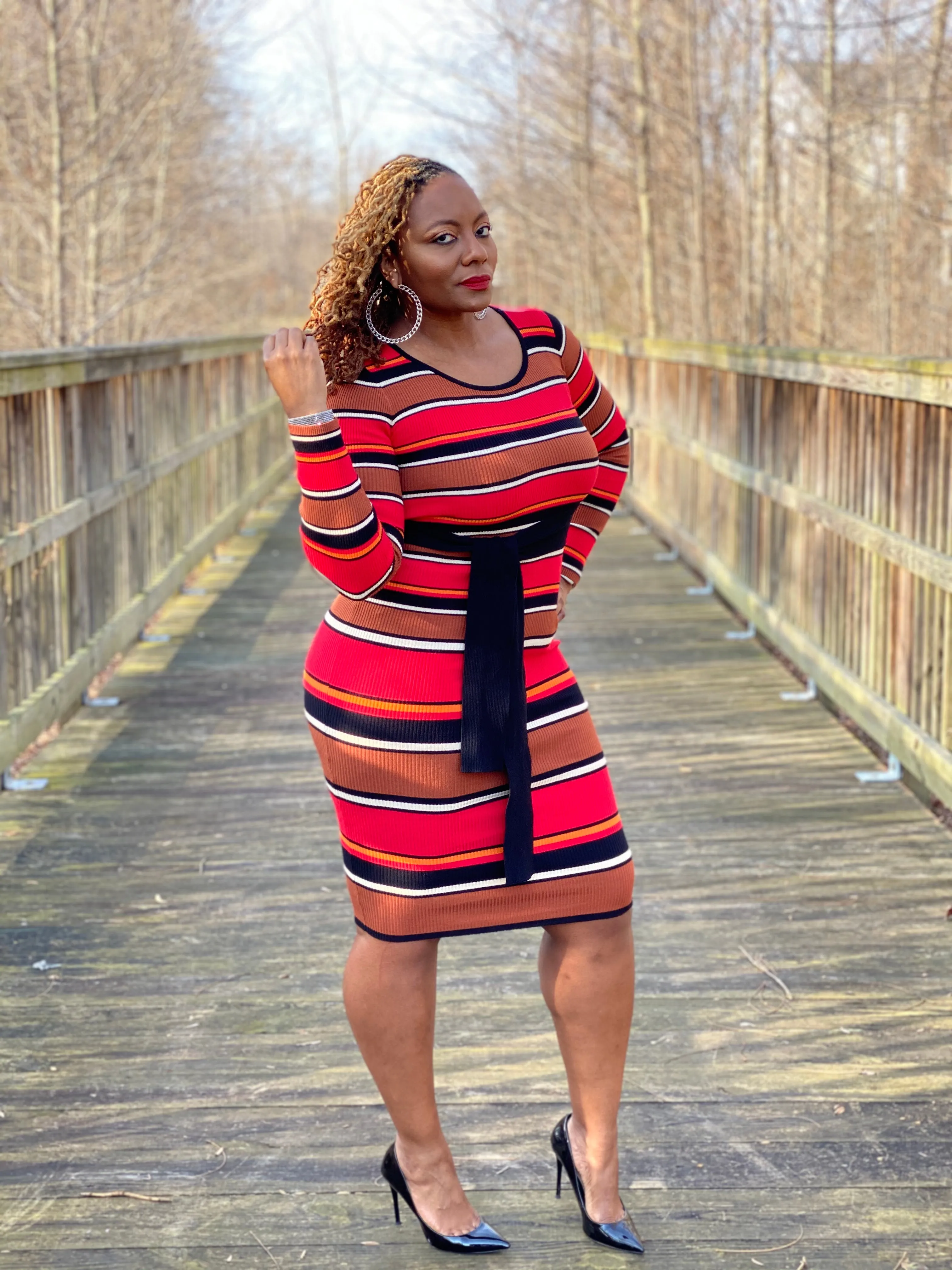 Multi Stripe Sweater Dress