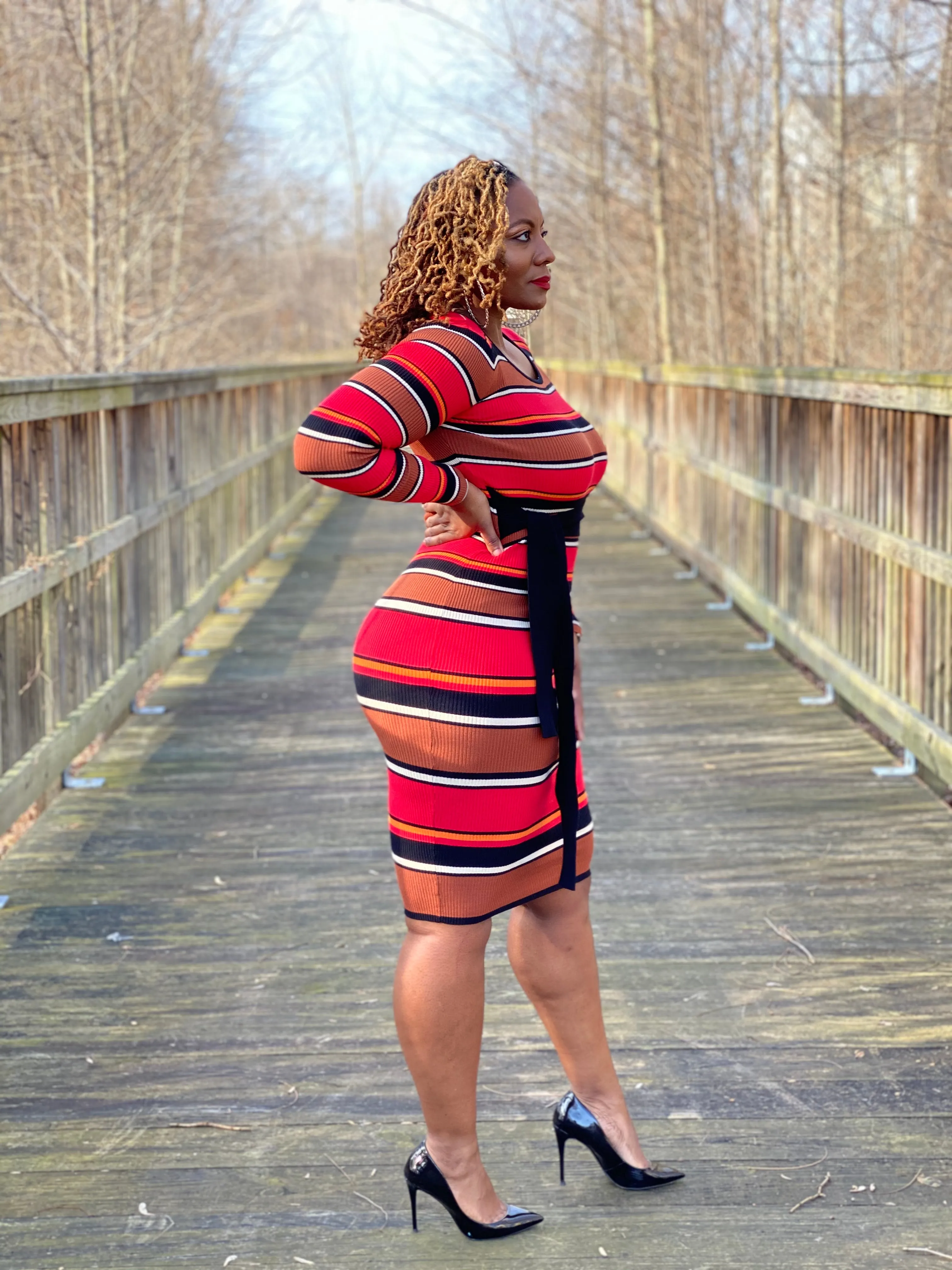 Multi Stripe Sweater Dress
