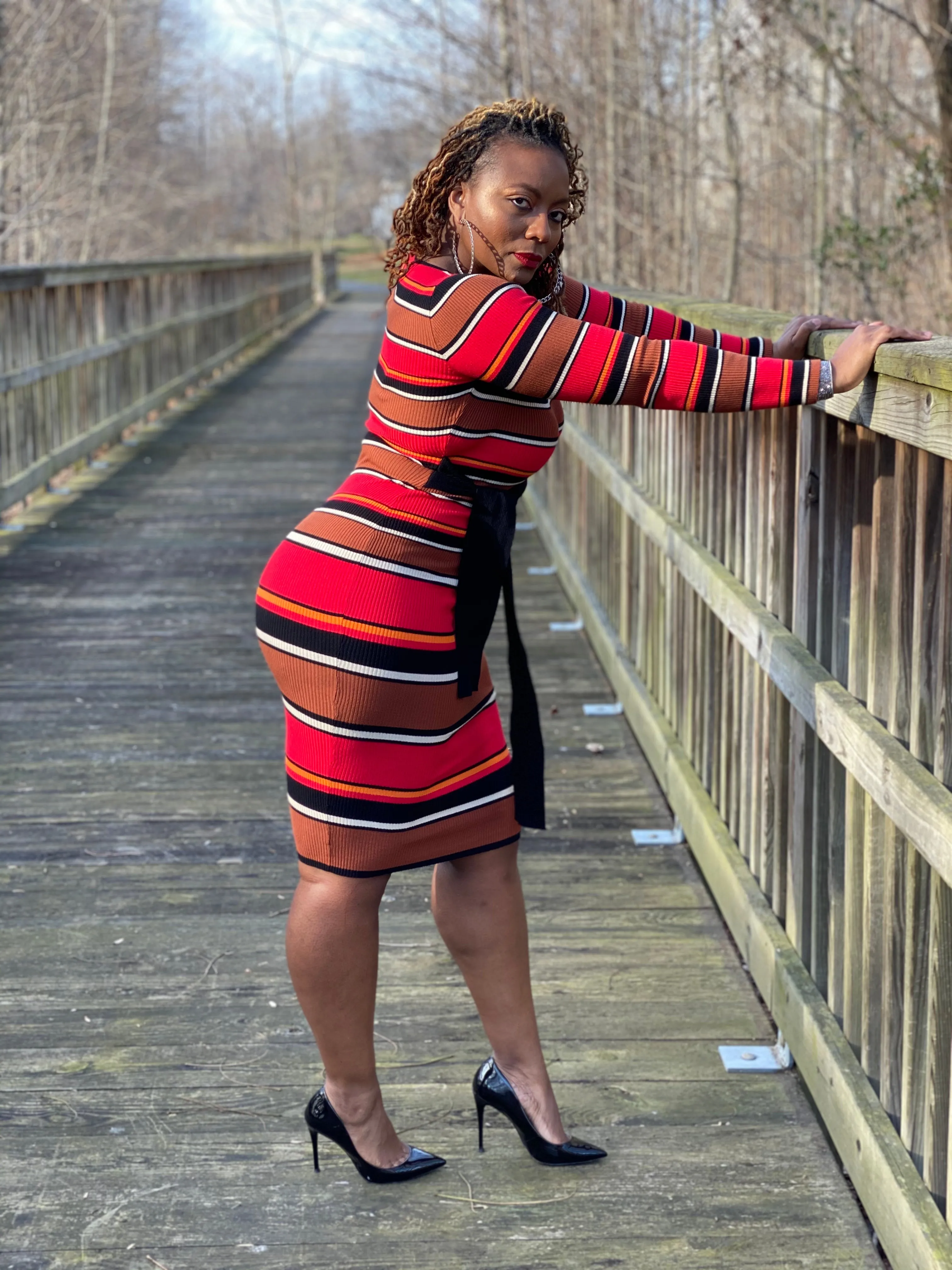 Multi Stripe Sweater Dress