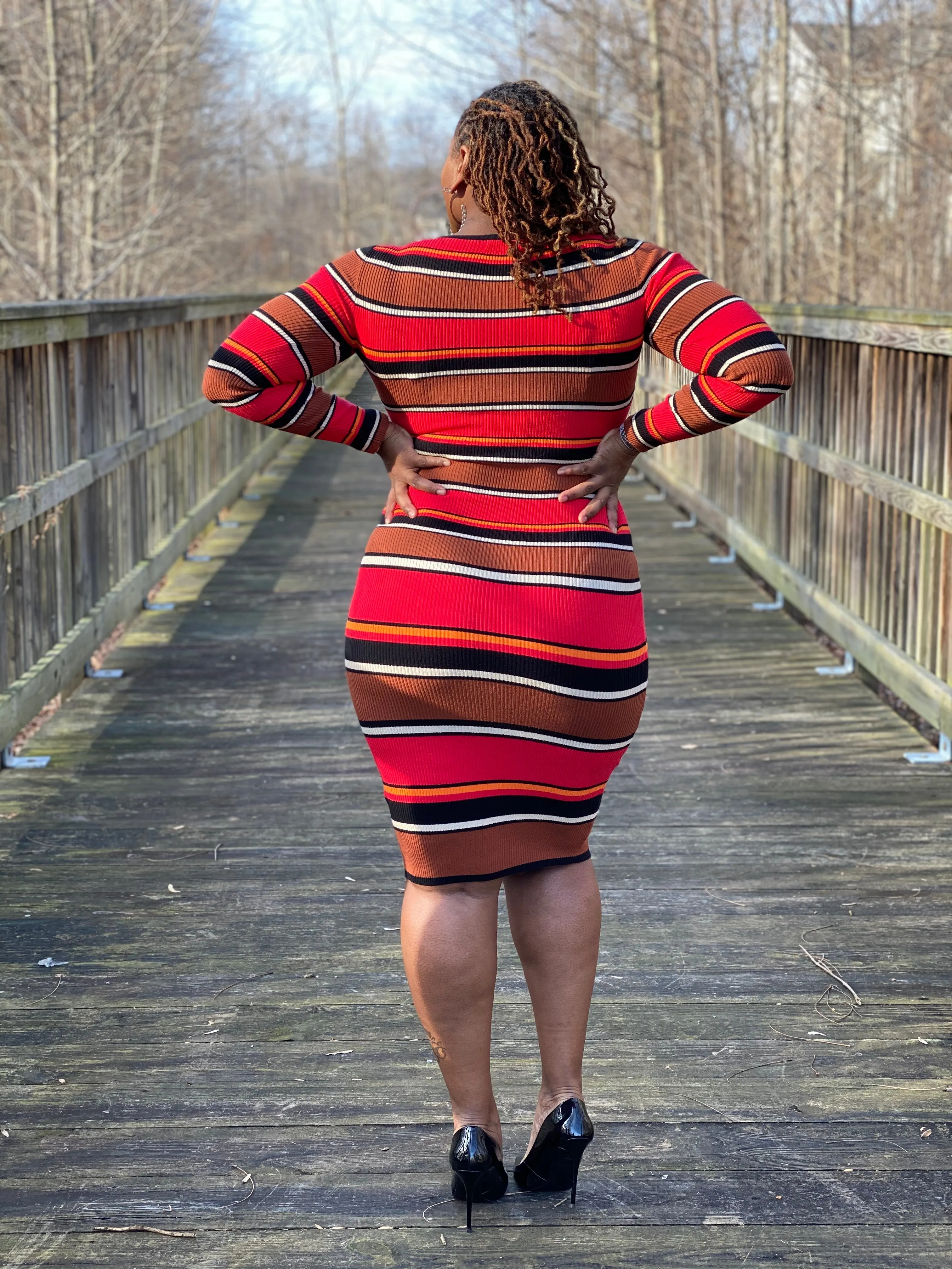 Multi Stripe Sweater Dress