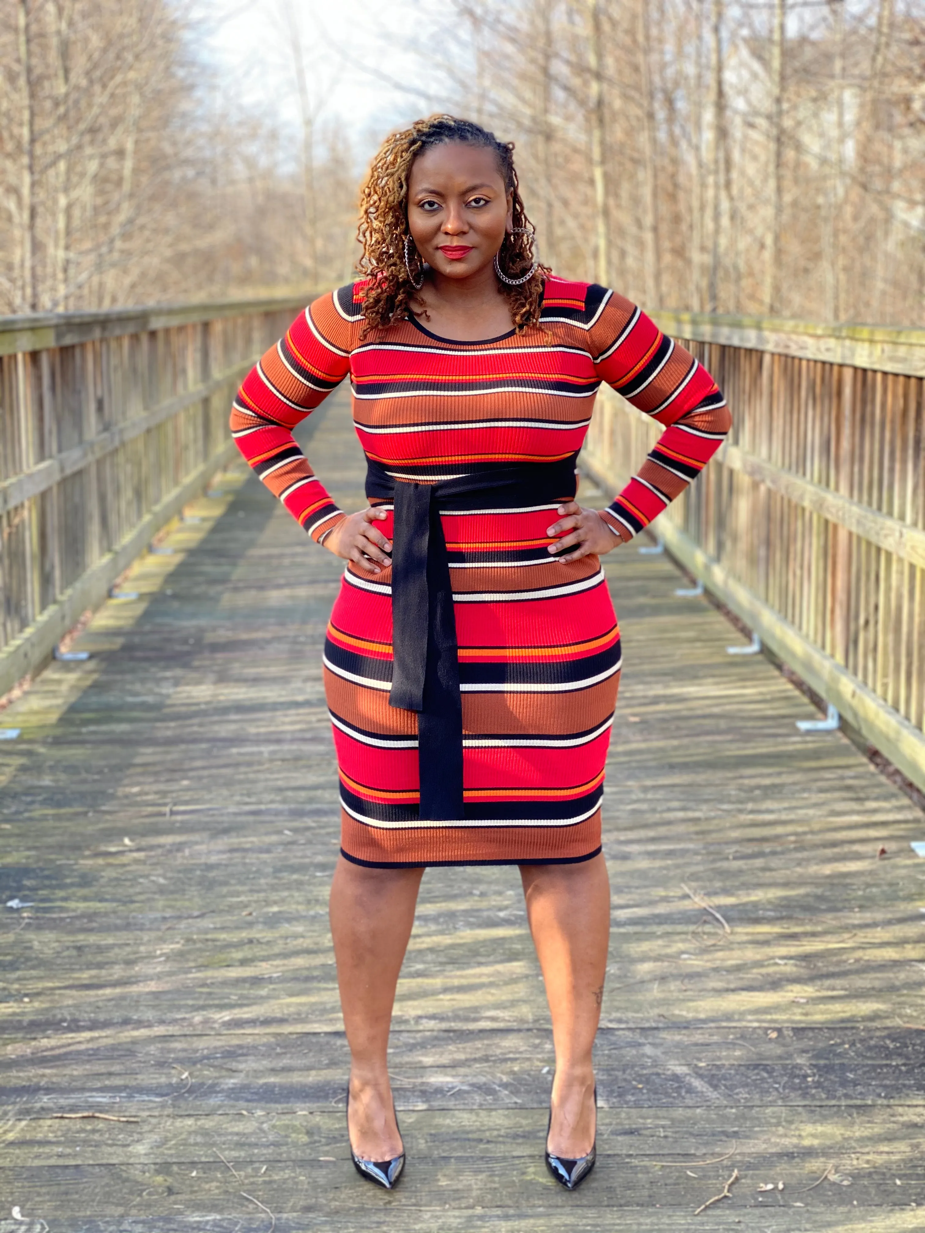 Multi Stripe Sweater Dress