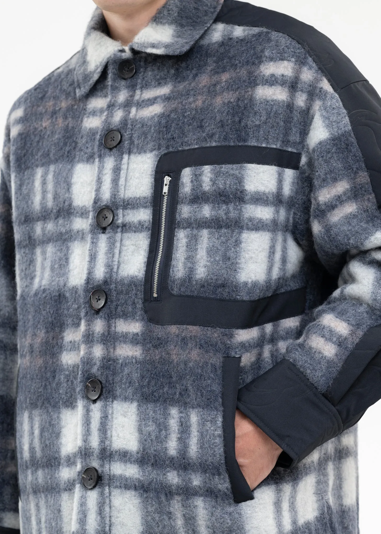 NAVY FLANNEL SHIRT WITH QUILT PHOENIX