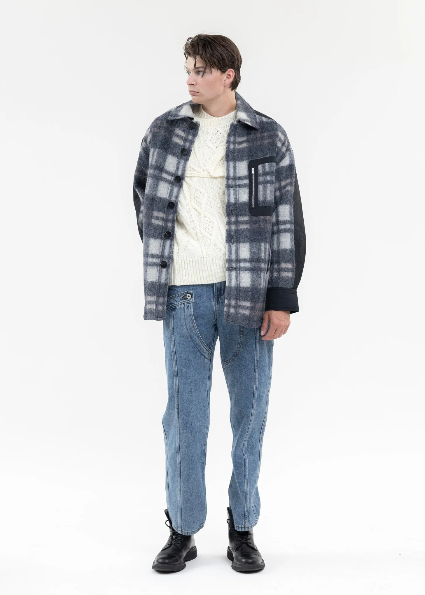 NAVY FLANNEL SHIRT WITH QUILT PHOENIX