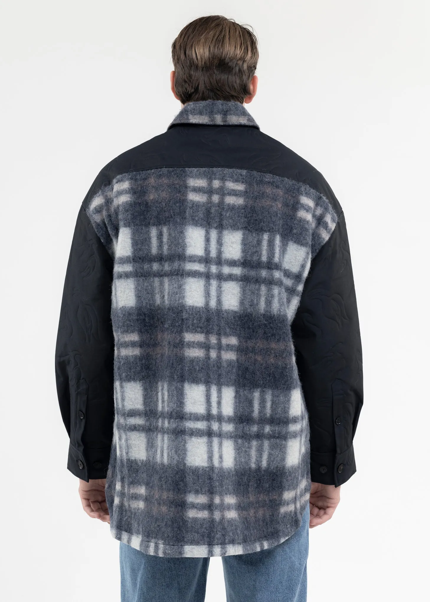 NAVY FLANNEL SHIRT WITH QUILT PHOENIX