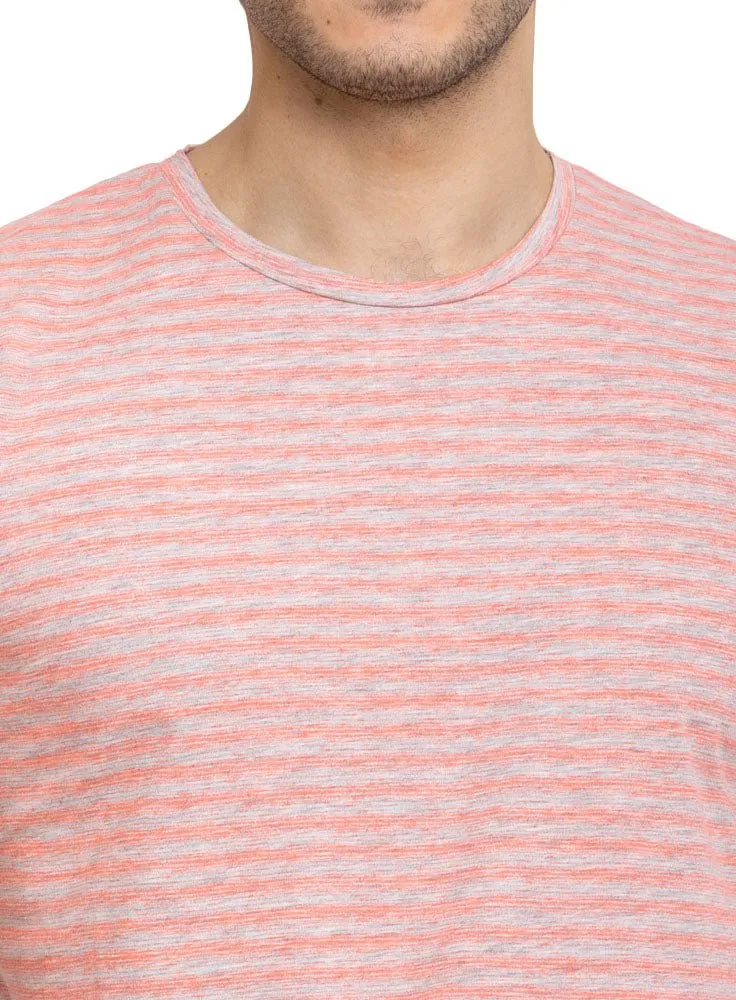 Neon Striped Striped Round T-shirt