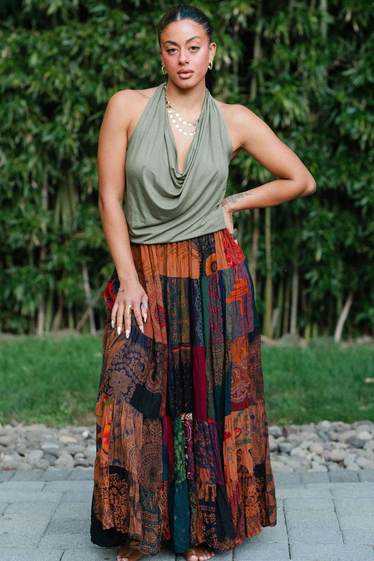 Patchwork Maxi Skirt