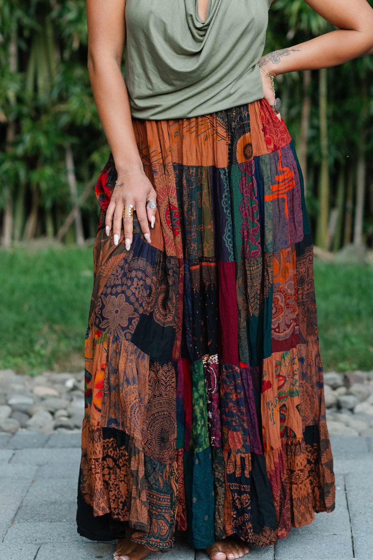 Patchwork Maxi Skirt