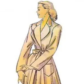 PDF - Vintage 1940s Pattern, Women's Wrap Housecoat, Dressing Gown -  Bust 38” (96.5cm) - Download