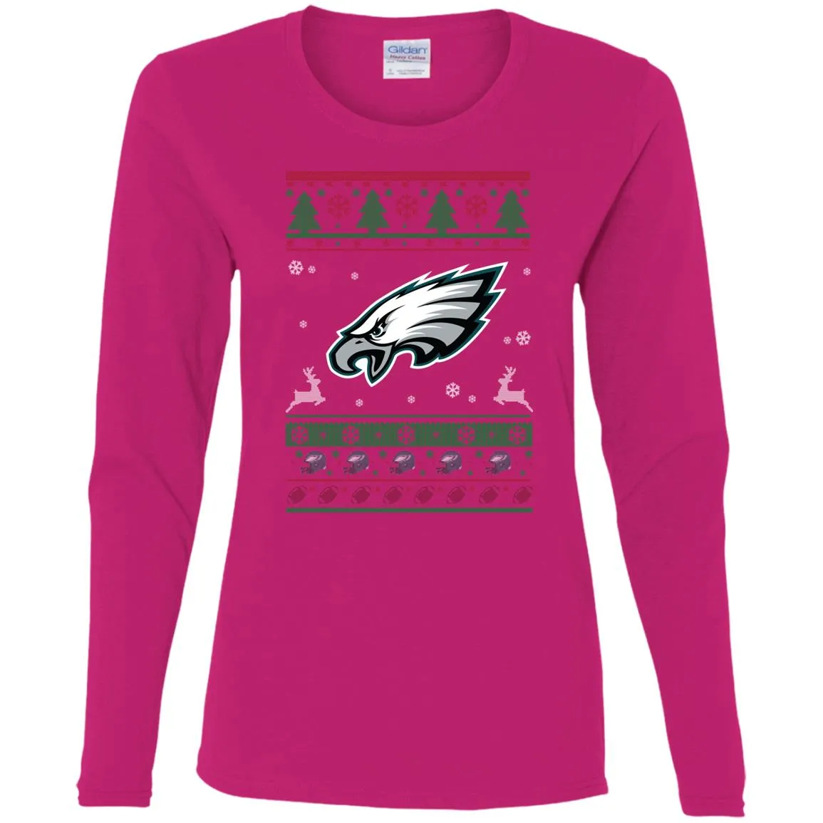 Philadelphia Eagles Logo Football Teams Ugly Christmas Sweater Women Long Sleeve Shirt