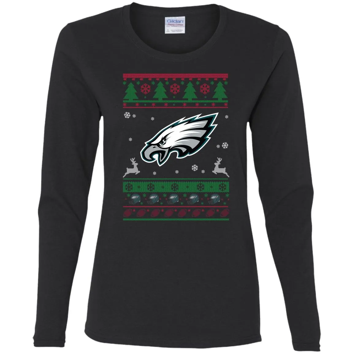 Philadelphia Eagles Logo Football Teams Ugly Christmas Sweater Women Long Sleeve Shirt