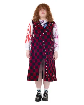 Ping Wrap Dress in Red Flock
