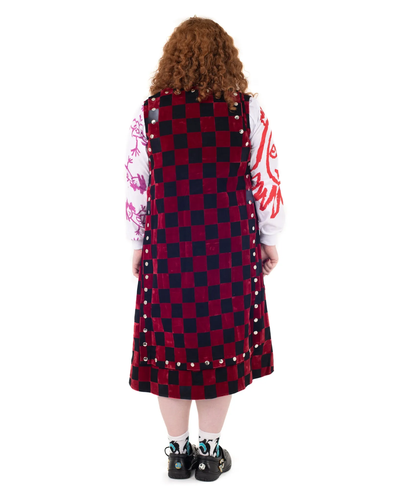 Ping Wrap Dress in Red Flock