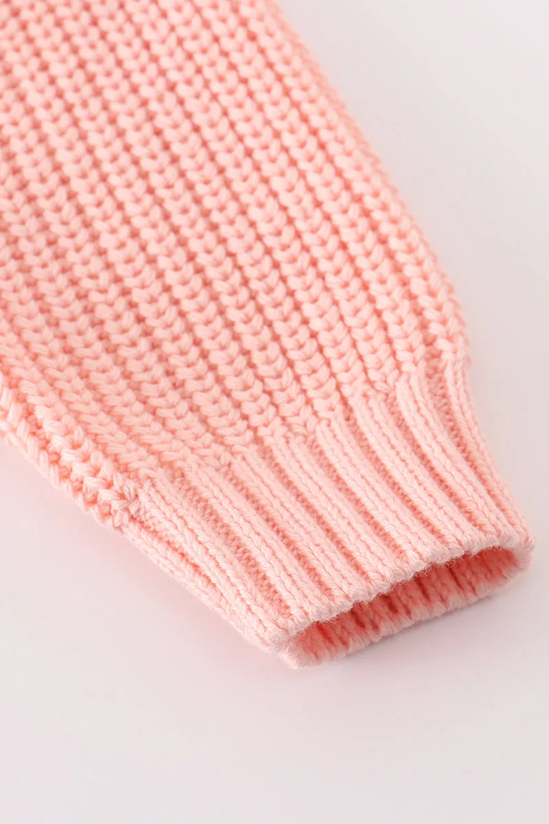Pink Floral Hand-embroidery Jumper Sweater