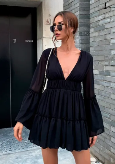 Plunge neck dress