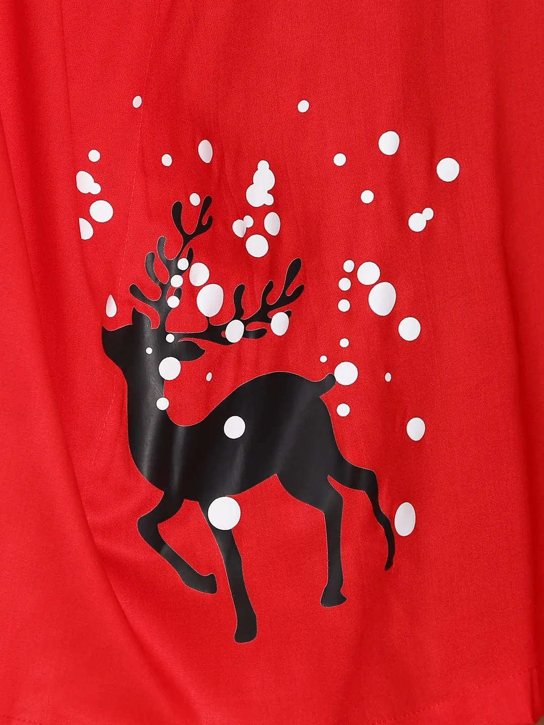 Red Rayon Kaftan - Reindeer