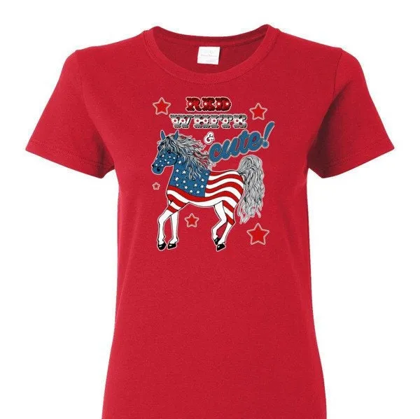 Red White and Cute Patriotic Horse Lover's T-Shirt