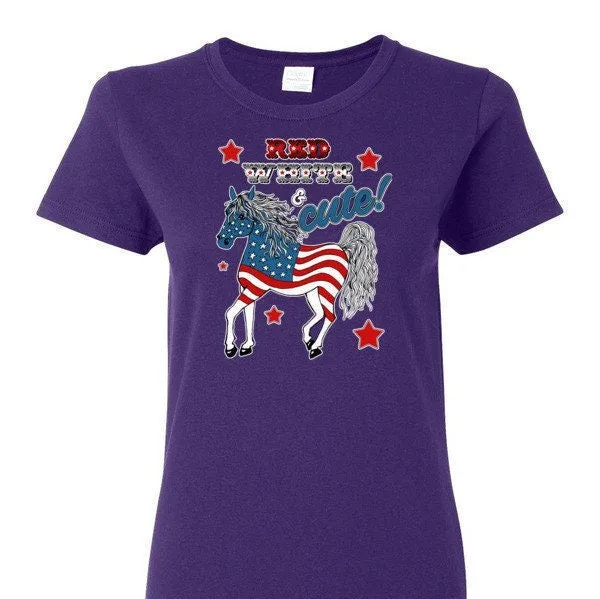 Red White and Cute Patriotic Horse Lover's T-Shirt