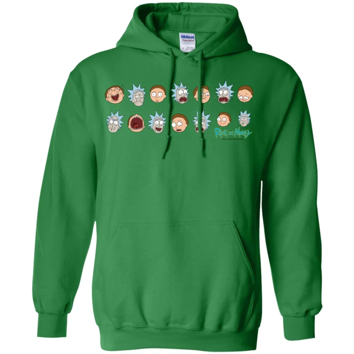 Rick And Morty Expressions Men Pullover Hoodie