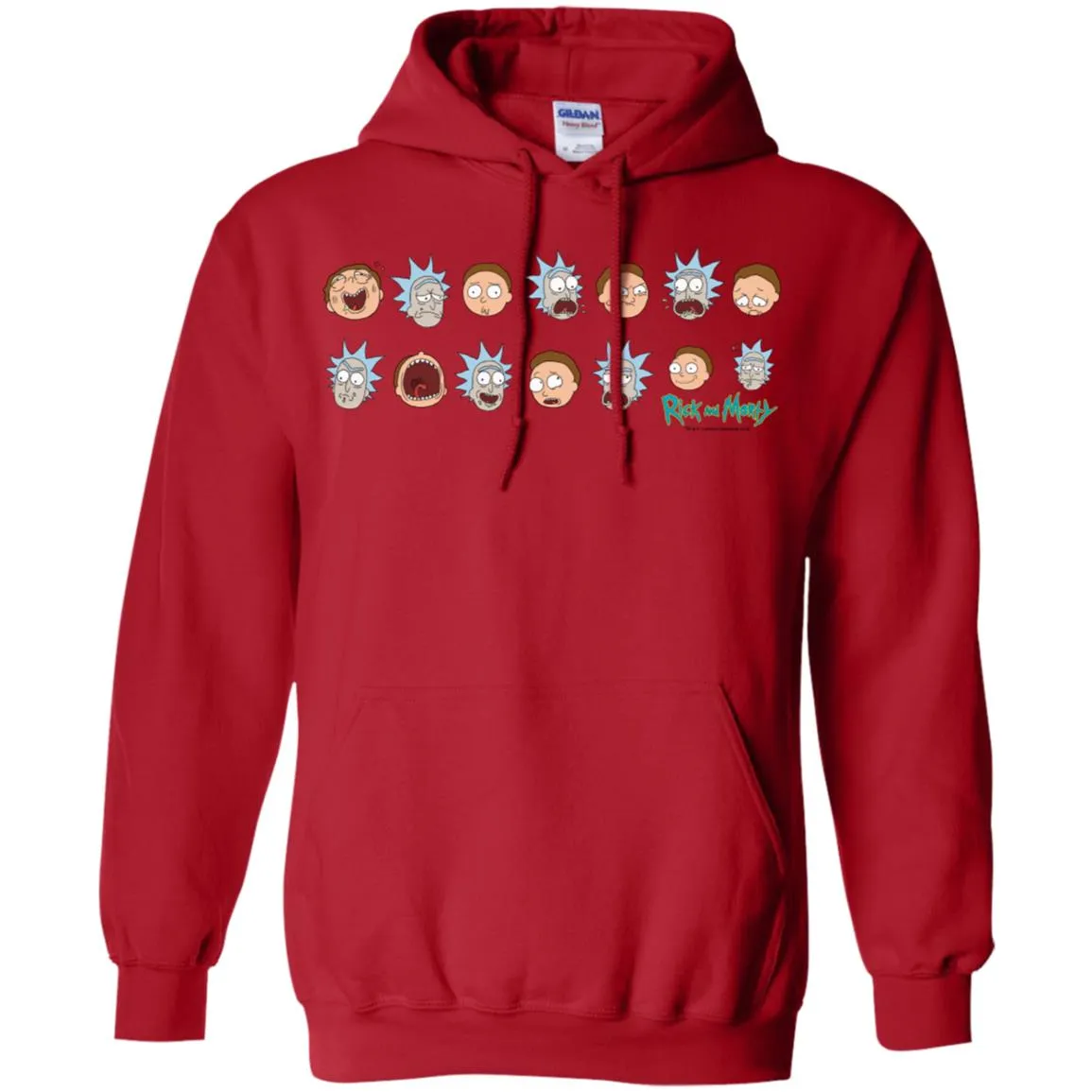 Rick And Morty Expressions Men Pullover Hoodie