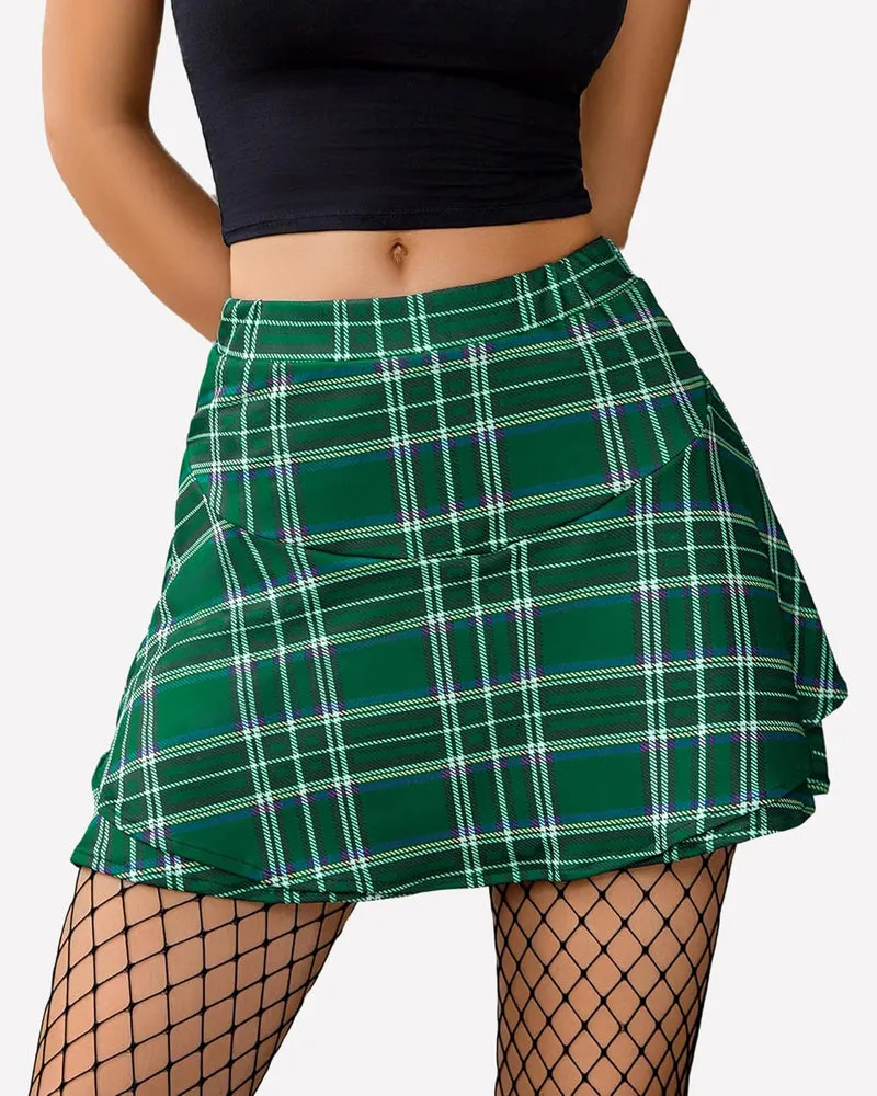 Ruffle Trim Two Layer Hem Skirt