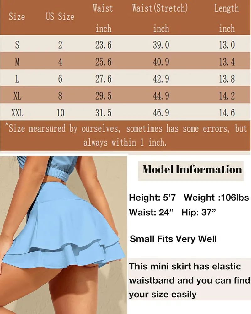 Ruffle Trim Two Layer Hem Skirt