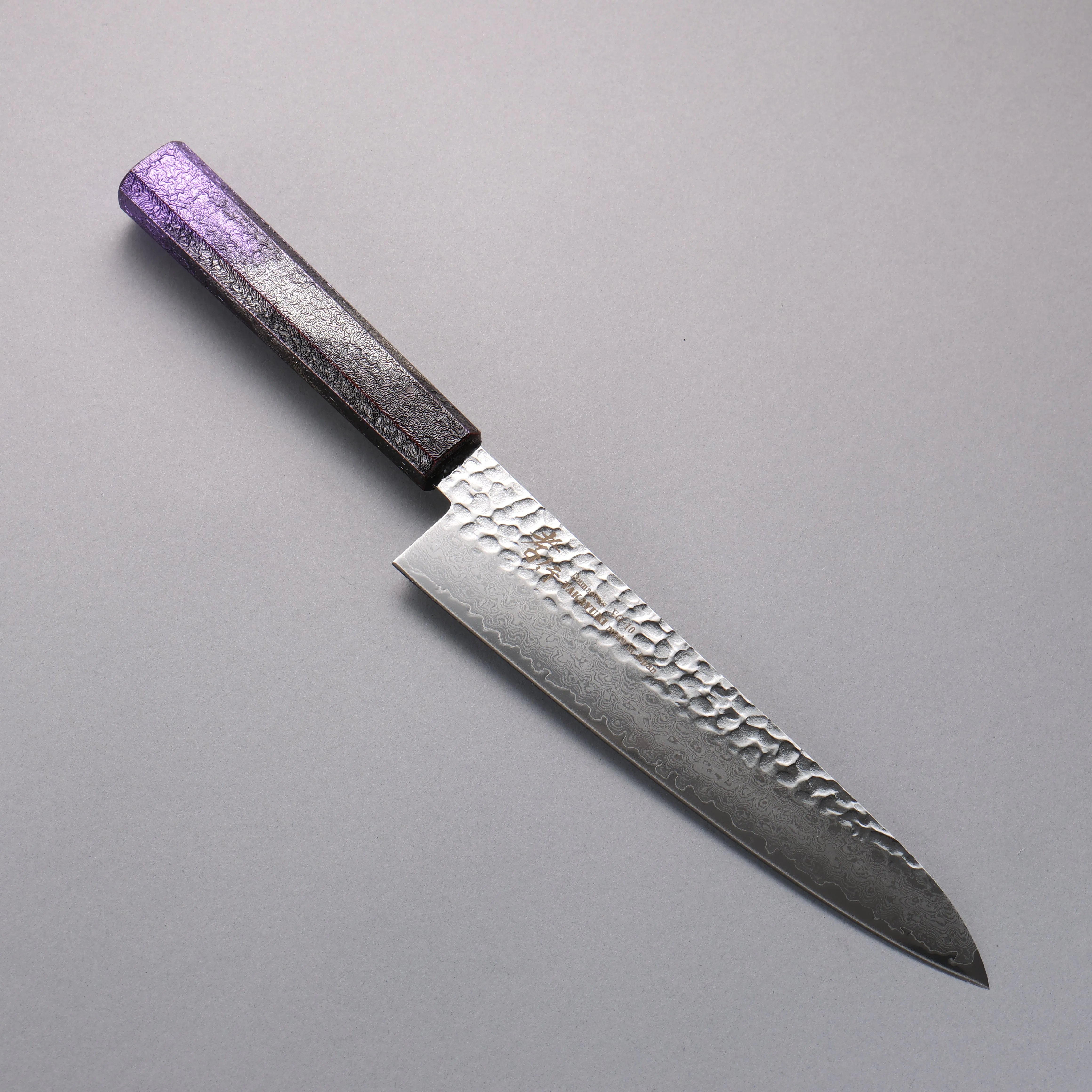 Sakai Takayuki Rinnou VG10 33 Layer Damascus Gyuto 210mm Purple Lacquered Handle