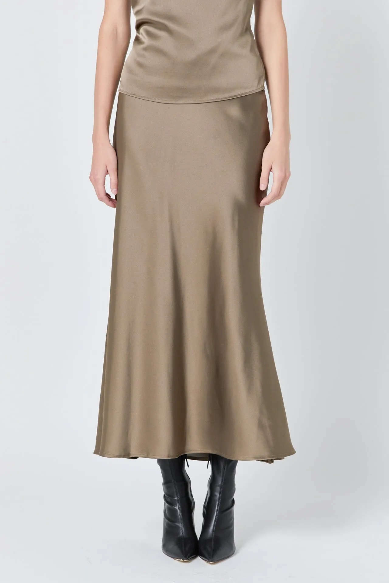 Satin Bias Maxi Skirt