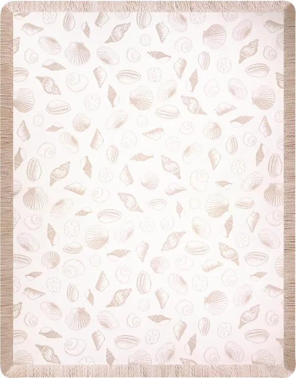 Seashells Natural/Bisque Rayon Throw Blanket
