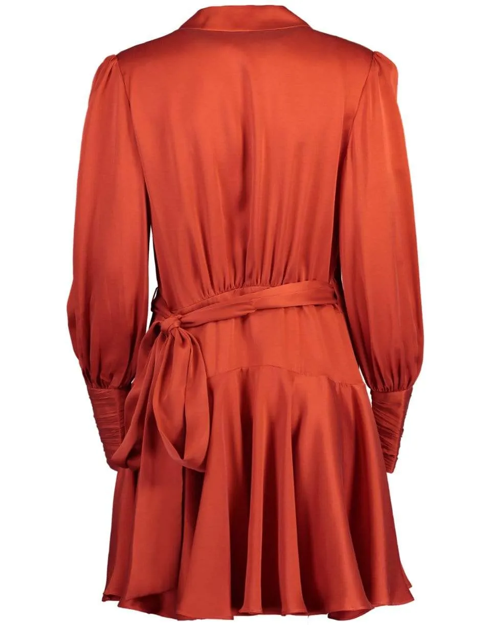 Silk Wrap Mini Dress