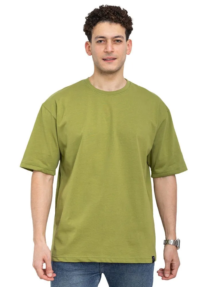 Smoke Green Over Size Round T-Shirt