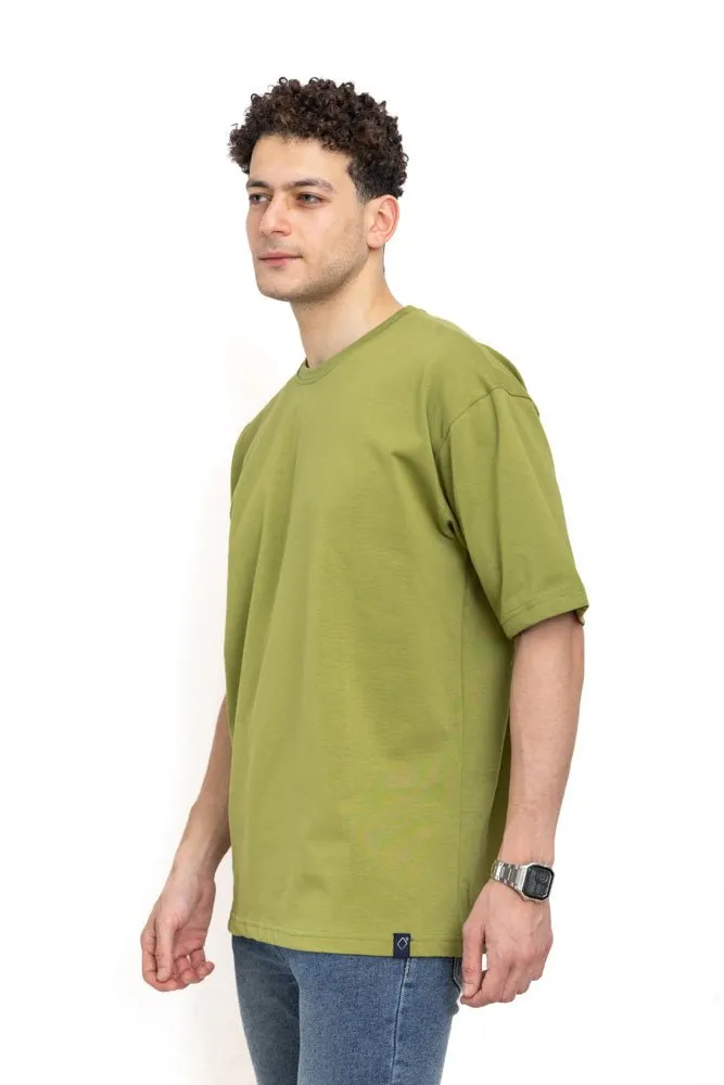 Smoke Green Over Size Round T-Shirt