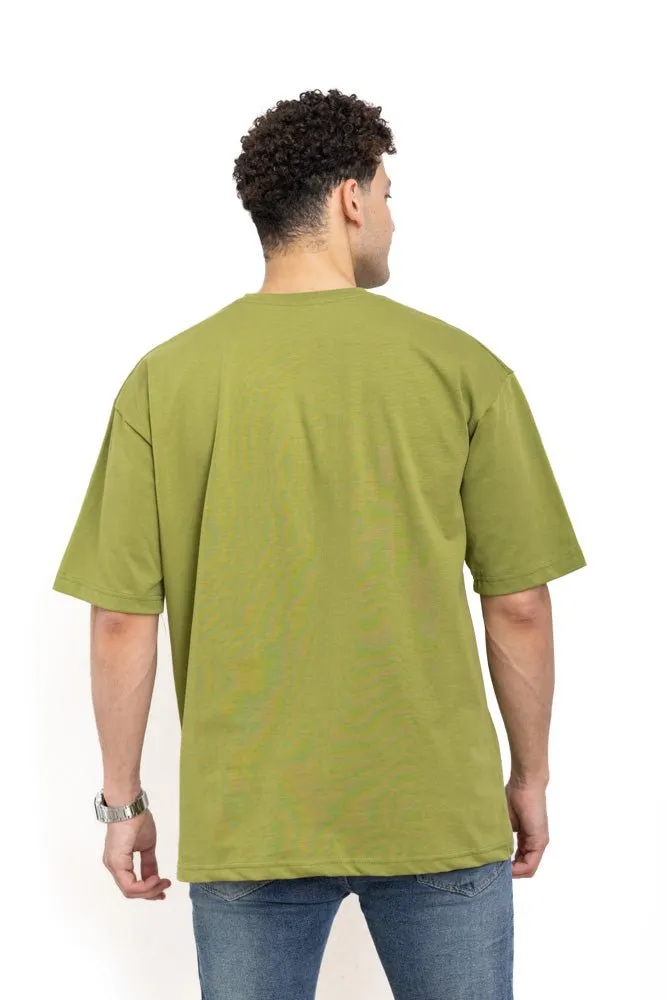 Smoke Green Over Size Round T-Shirt
