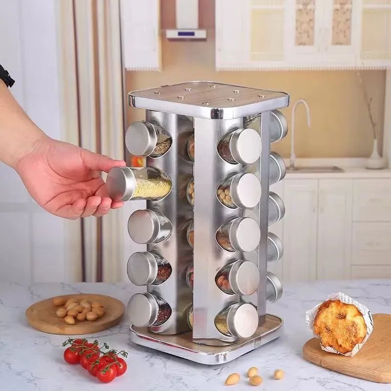 Stainless Steel Multi-Layer Rotary Kitchen Storage Rack