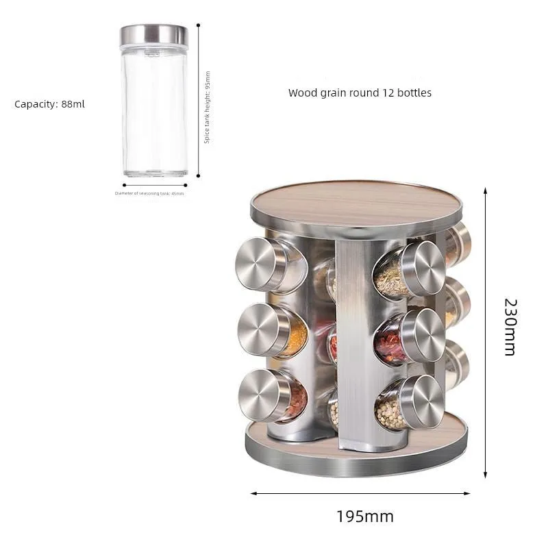 Stainless Steel Multi-Layer Rotary Kitchen Storage Rack
