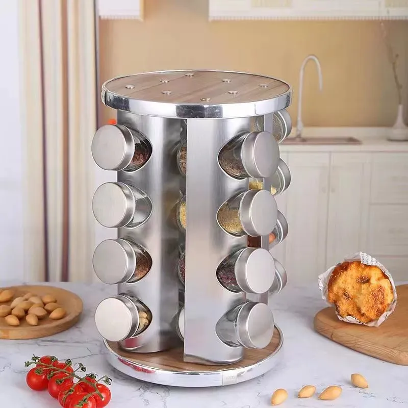 Stainless Steel Multi-Layer Rotary Kitchen Storage Rack