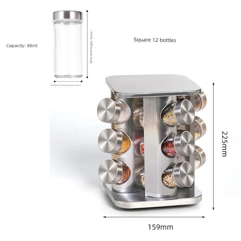 Stainless Steel Multi-Layer Rotary Kitchen Storage Rack