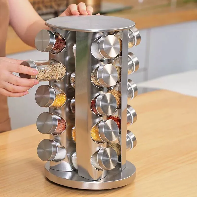 Stainless Steel Multi-Layer Rotary Kitchen Storage Rack