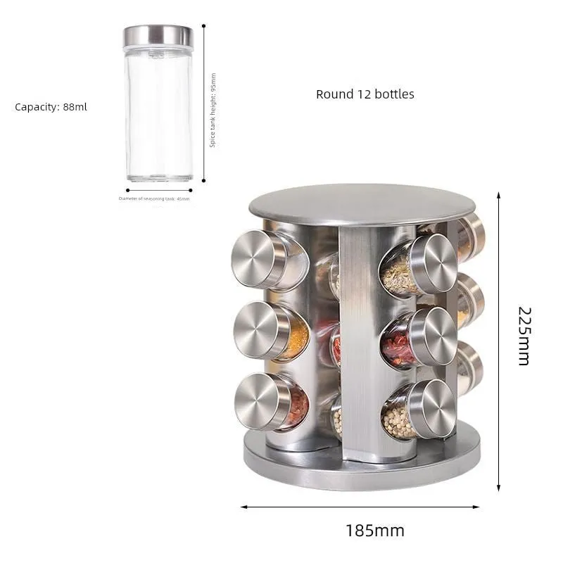 Stainless Steel Multi-Layer Rotary Kitchen Storage Rack