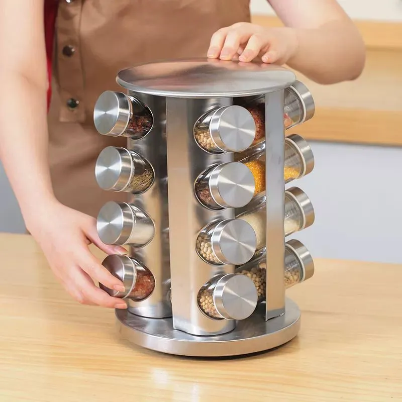 Stainless Steel Multi-Layer Rotary Kitchen Storage Rack