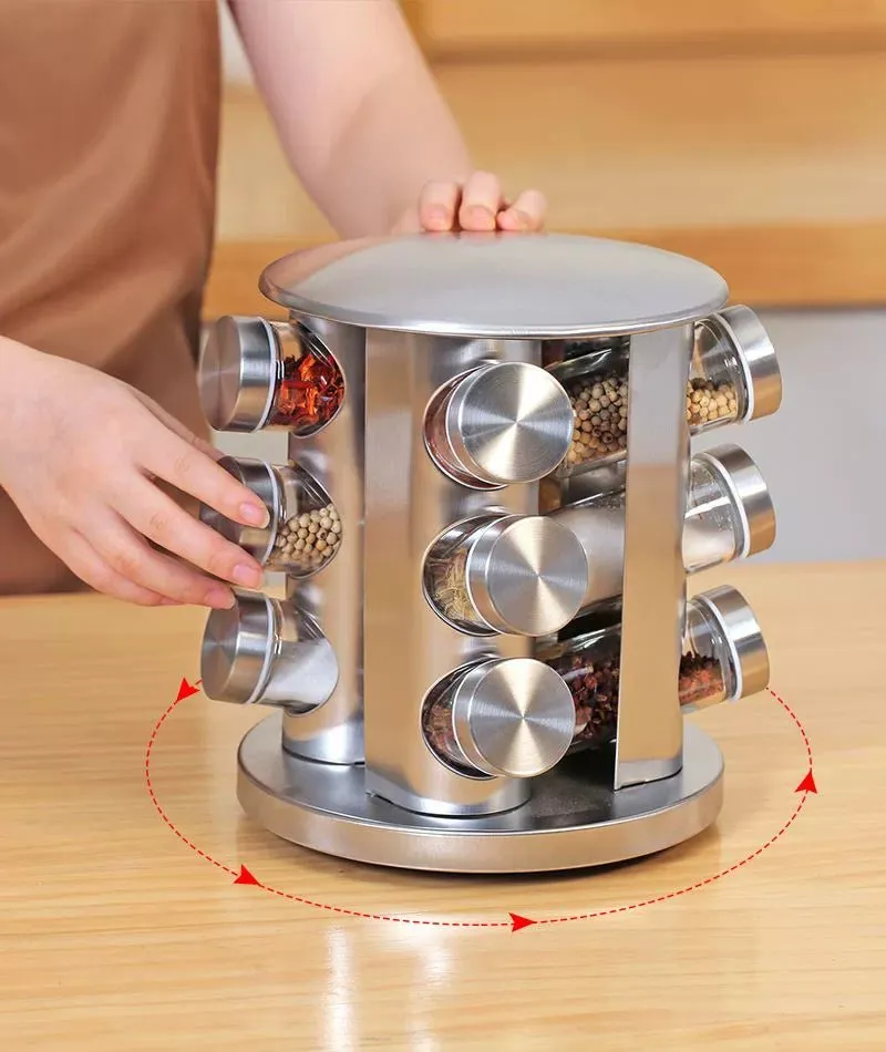 Stainless Steel Multi-Layer Rotary Kitchen Storage Rack